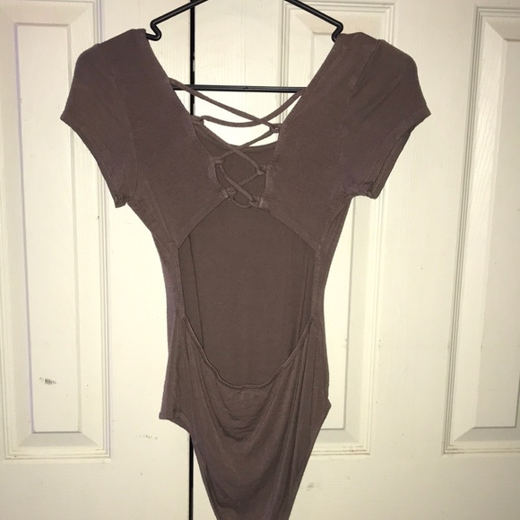 Bodysuit (brown/tan) color.Crisscross open back!! - Picture 5 of 5